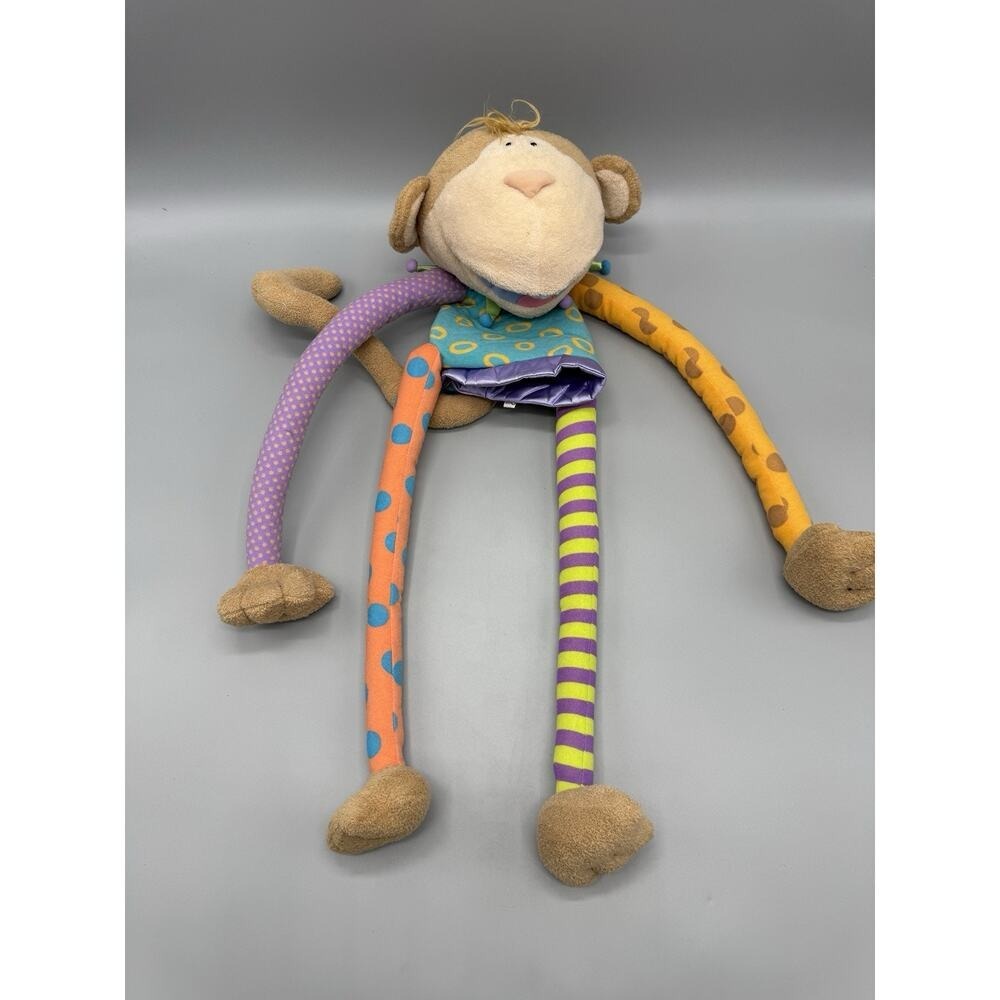Manhattan Toy Monkey Jester Plush Hand Puppet Magnetic Hands & Feet Polka Dots